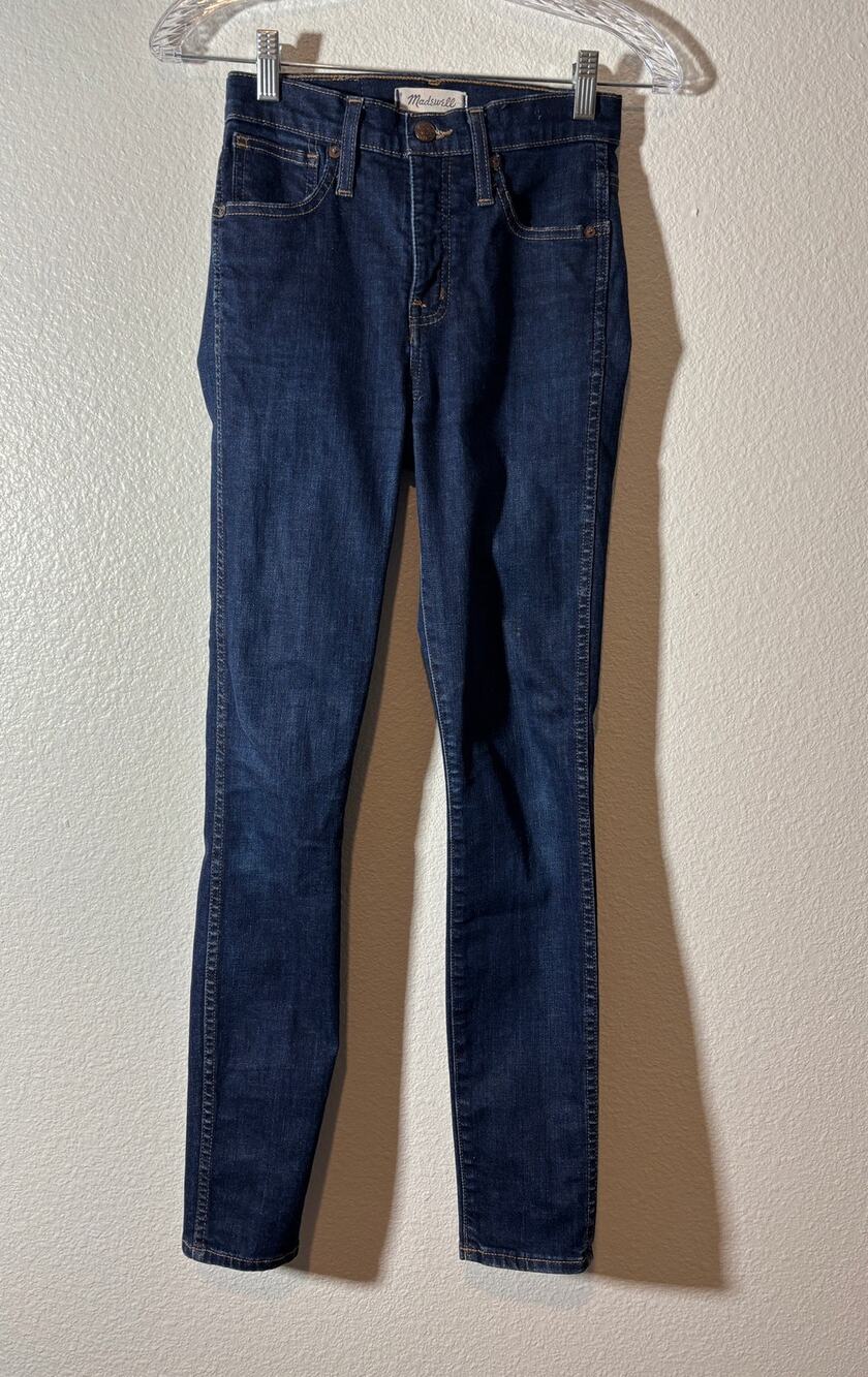 Madewell Women's Size 24 Waist 10" High Rise Skinny Jeans Dark Wash